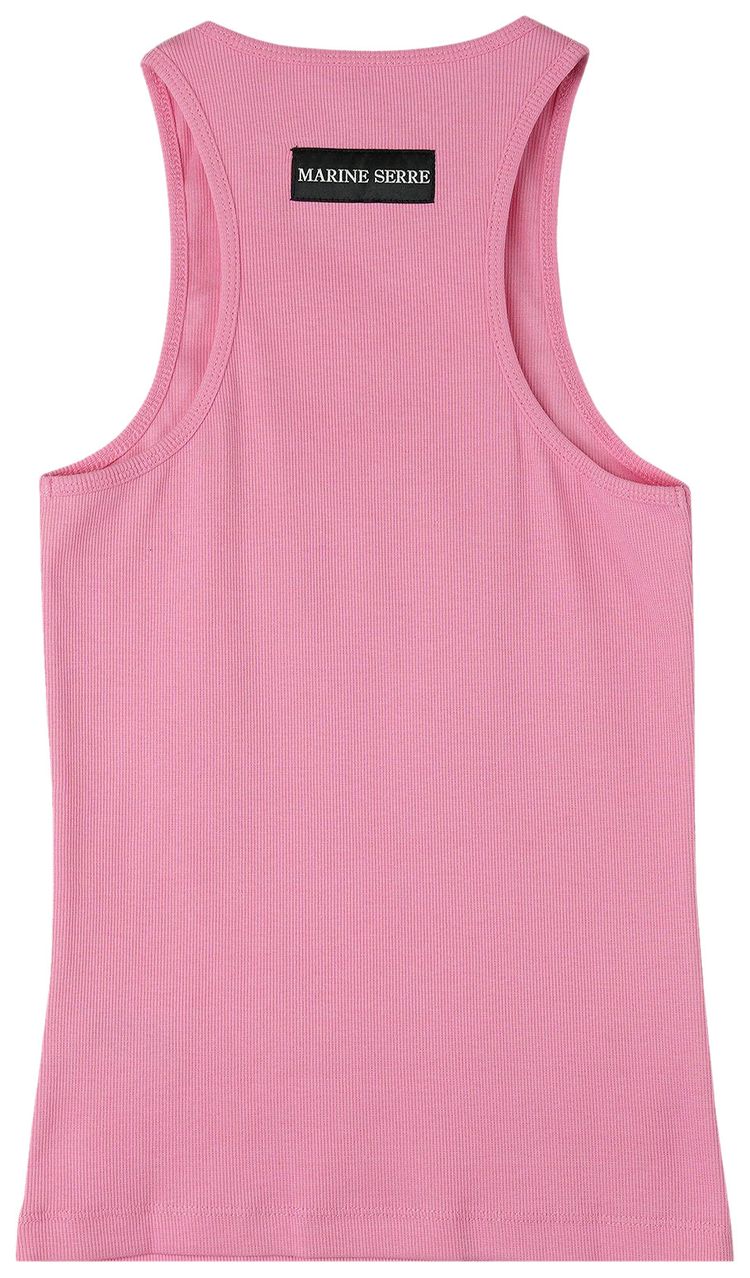 Marine Serre Organic Rib 2x2 Tank Top Pink