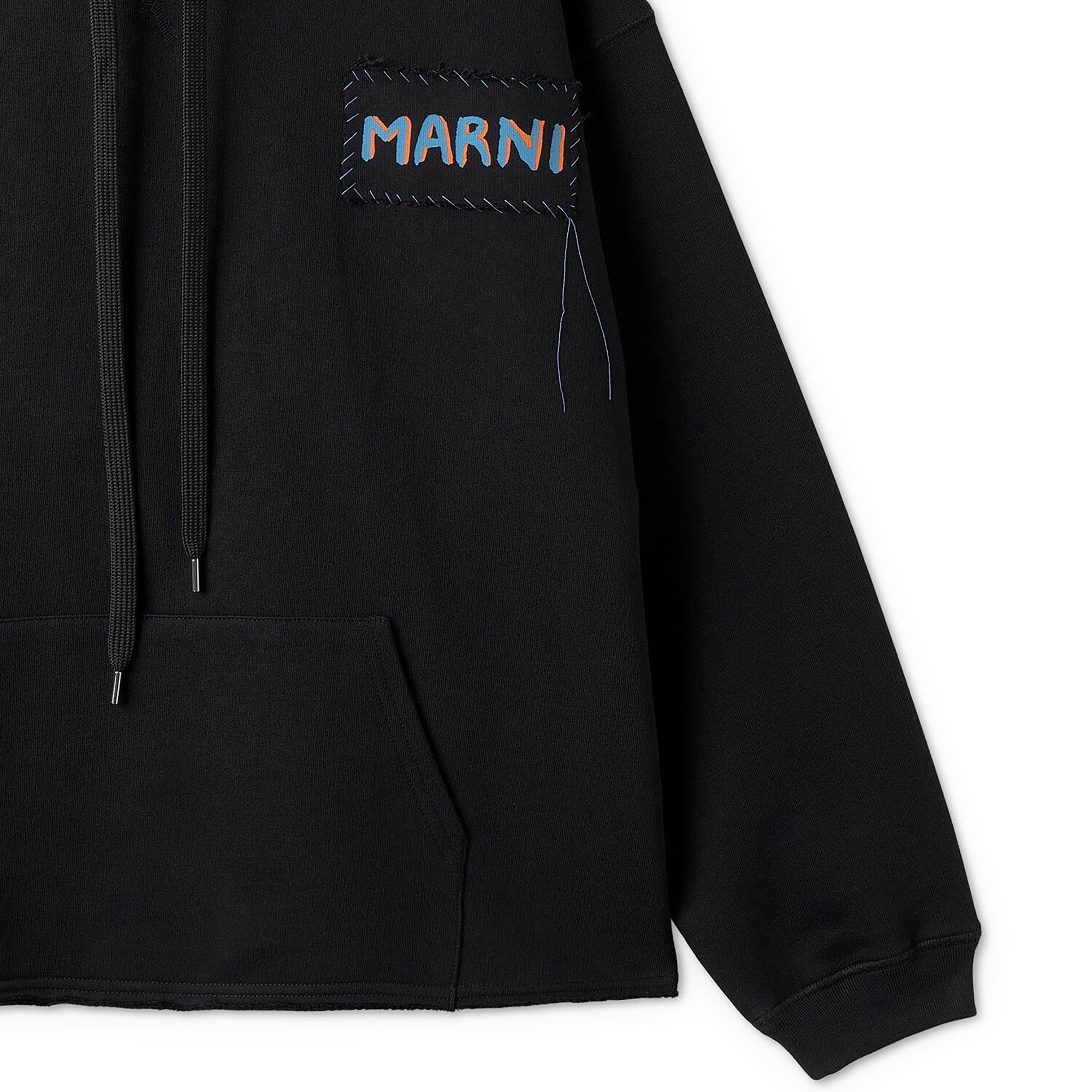 Buy Marni Logo Cropped Hoodie 'Black' - FLJE0176X0 UTC275