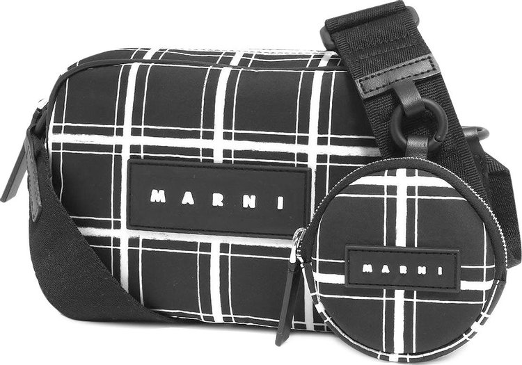 Marni Checked Puff Camera Bag 'Black/White'