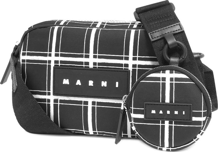 Marni Checked Puff Camera Bag BlackWhite