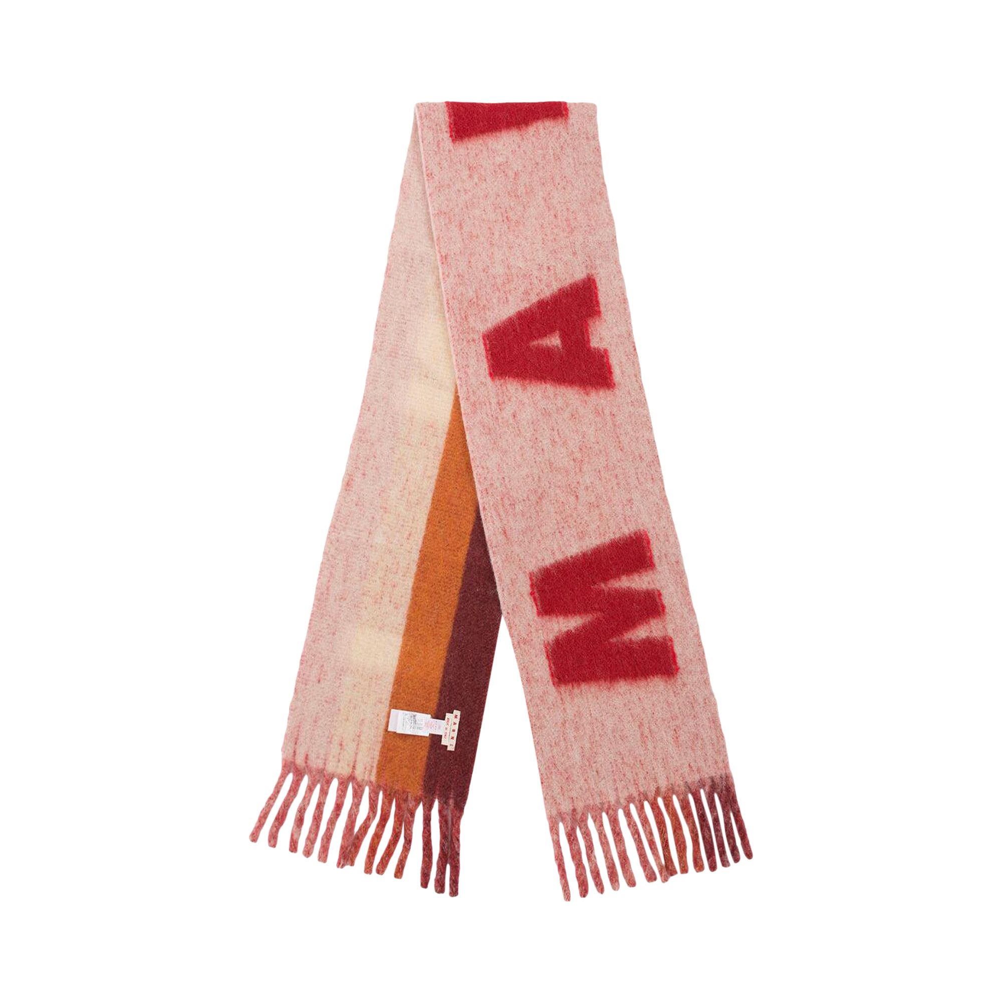 Buy Marni Mohair Logo Scarf 'Pink/Red' - SCMC0103A0 UAW017