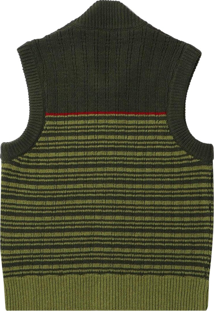 Marni Striped Zip Up Gilet Green