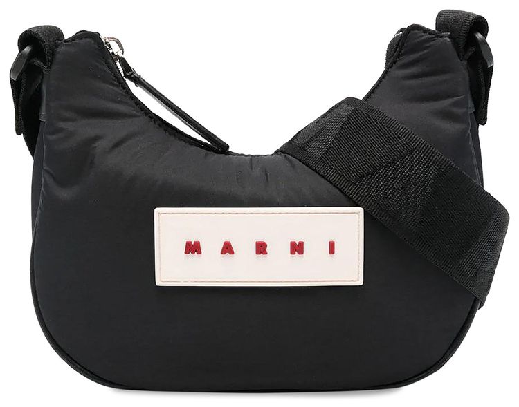 Marni Nylon Puff Hobo Bag Black