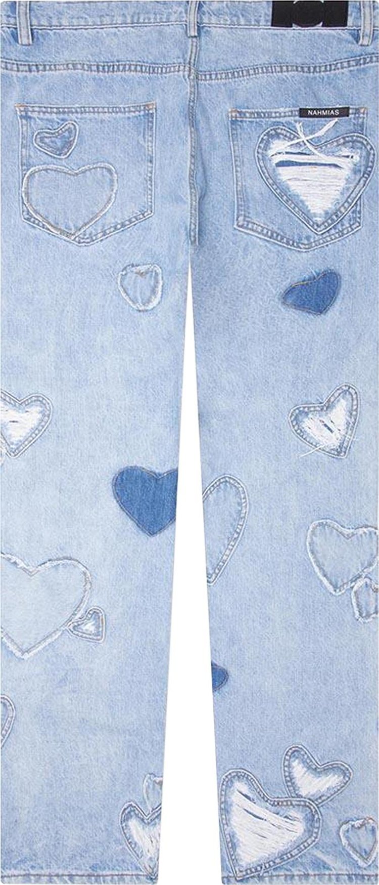 Nahmias Heart Patchwork Jeans Light Wash Blue