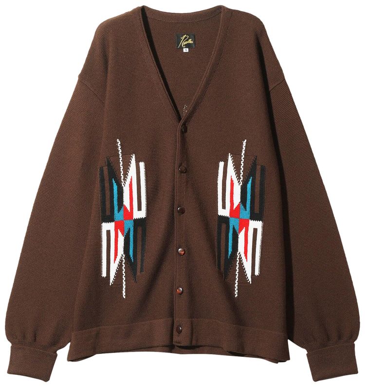 Needles V Neck Cardigan Brown