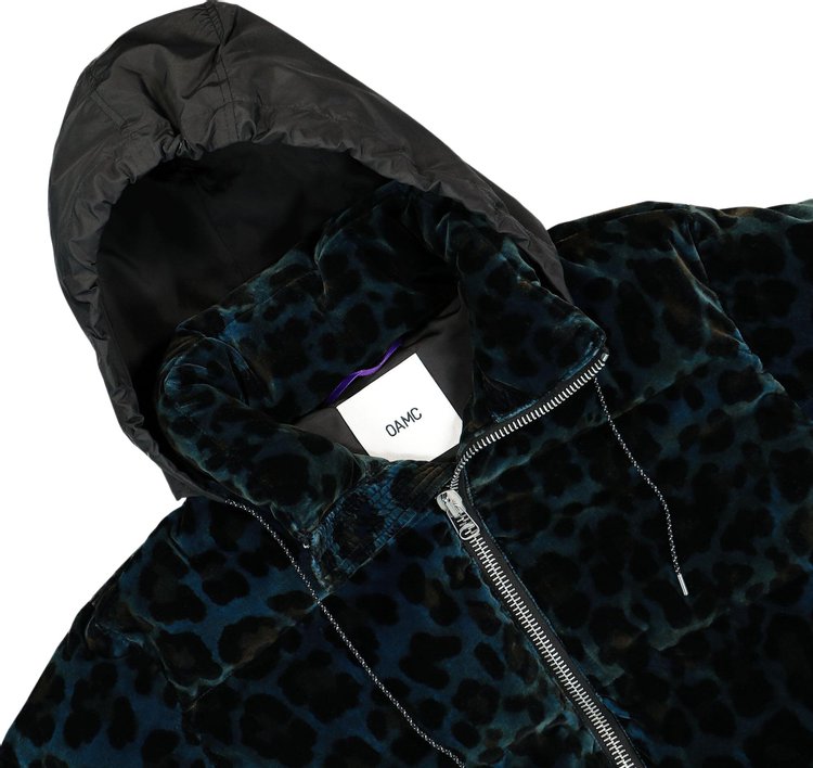 OAMC Trace Velvet Puffer Jacket Leopard