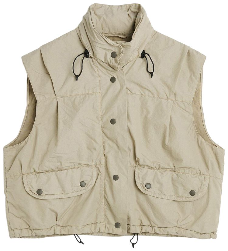 Our Legacy Cropped Exhale Puffa Vest Metallic Sand