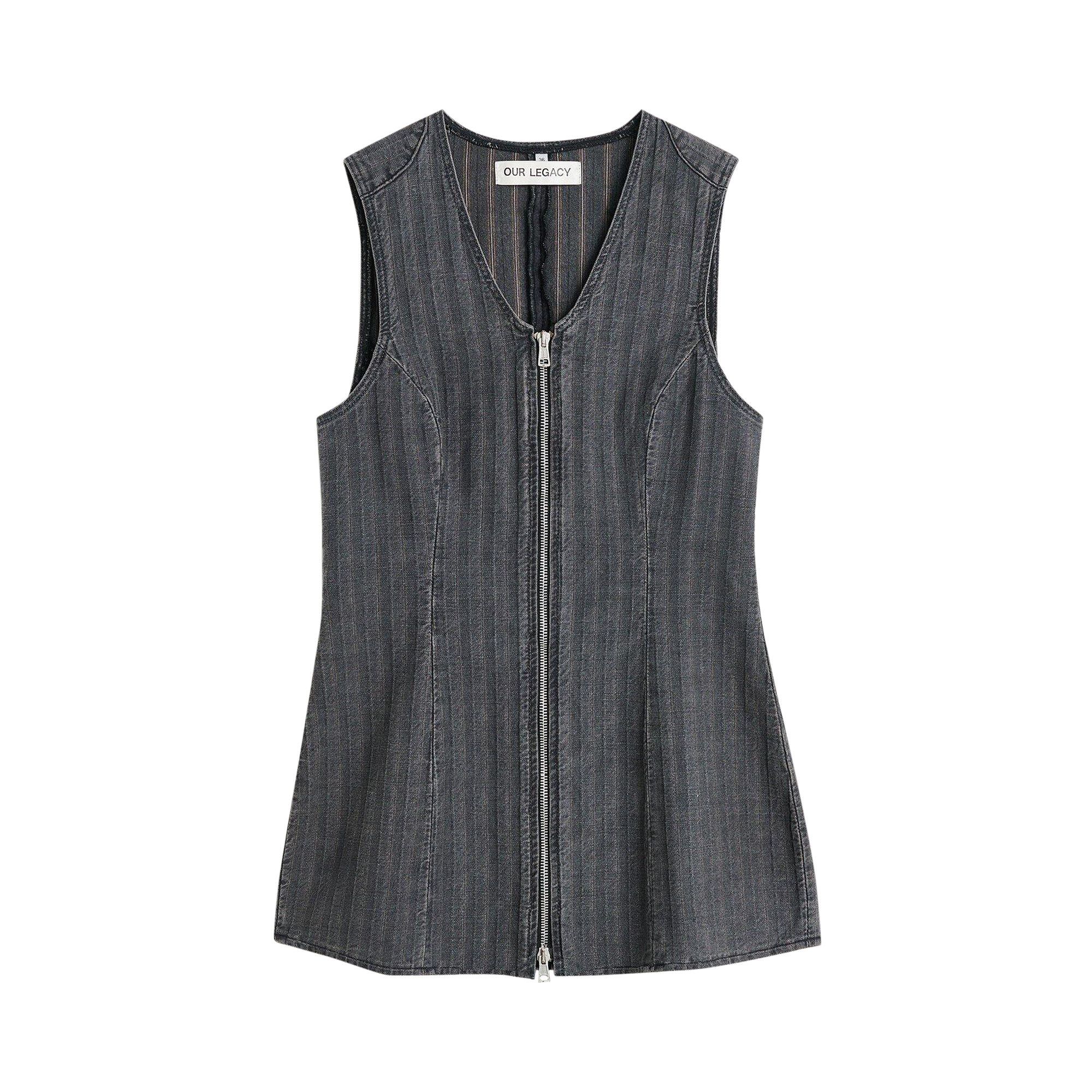 Buy Our Legacy Biker Zip Vest 'Washed Grey' - W2245BT | GOAT