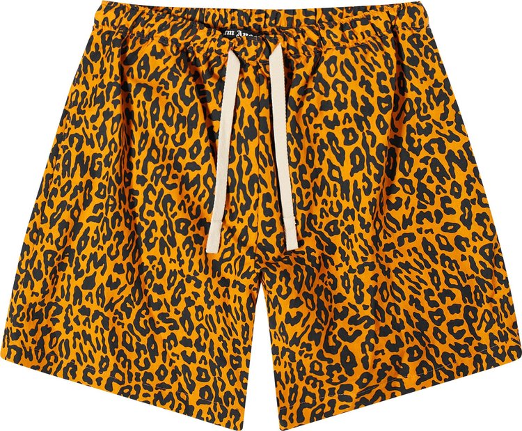 Palm Angels Cheetah Shorts 'Orange/Black'