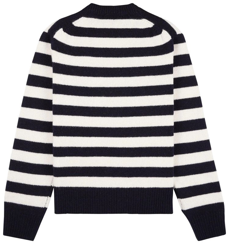 Sporty  Rich SRC Wool Crewneck NavyEcru Stripe