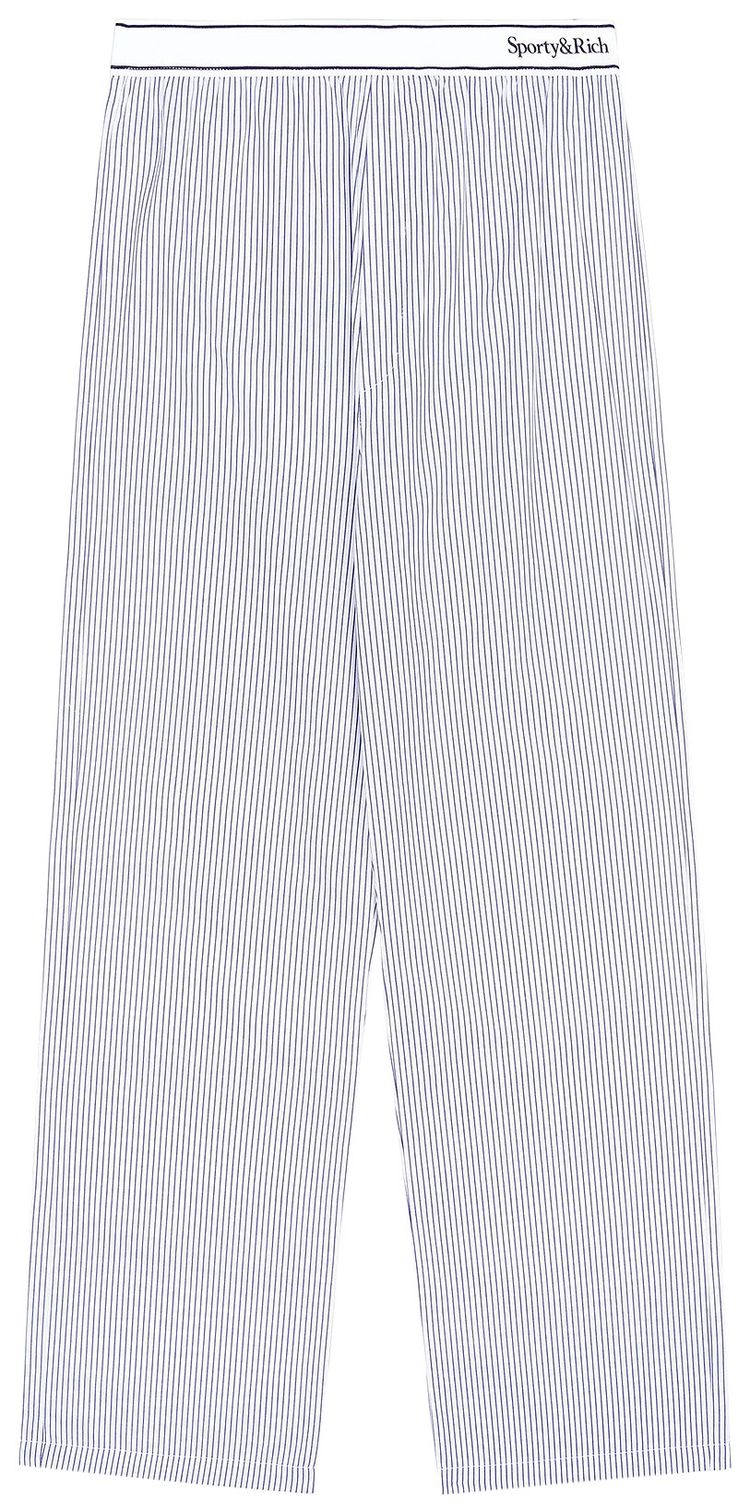 Sporty  Rich Serif Logo Trousers Blue Stipped