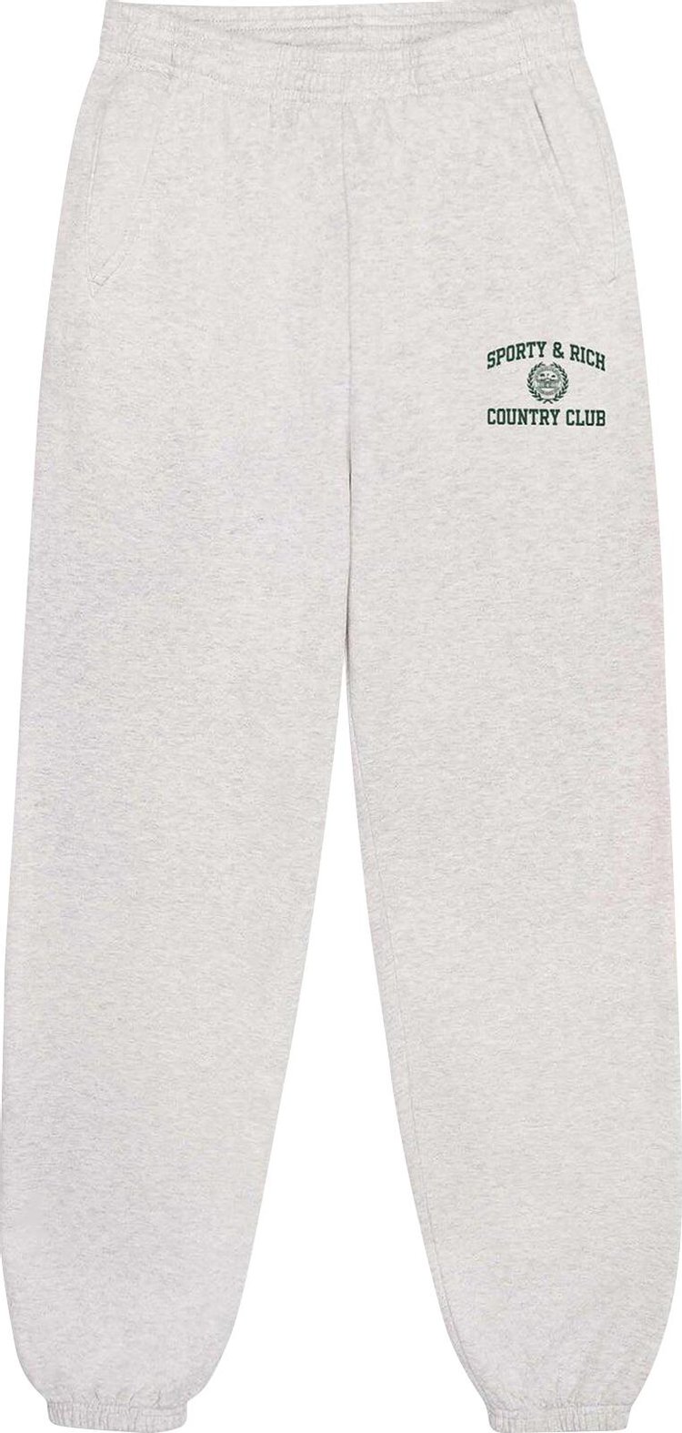 Sporty & Rich Varsity Crest Sweatpants 'Heather Grey'