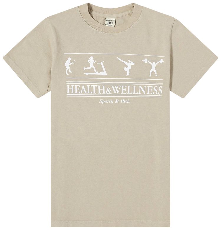 Sporty  Rich Health  Wellness T Shirt Grey
