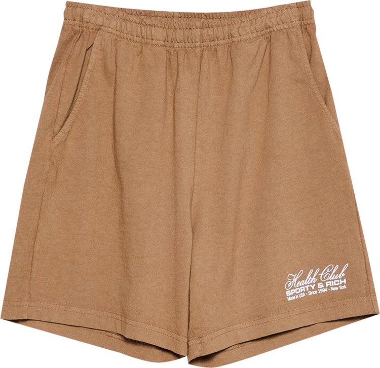 Sporty  Rich Made In USA Gym Short EspressoWhite