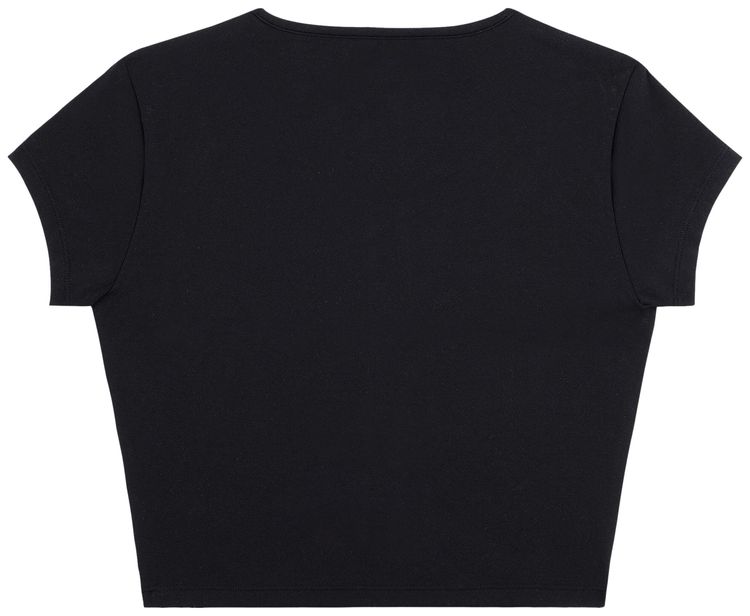 Sporty  Rich Club Logo Cropped Active T Shirt BlackWhite