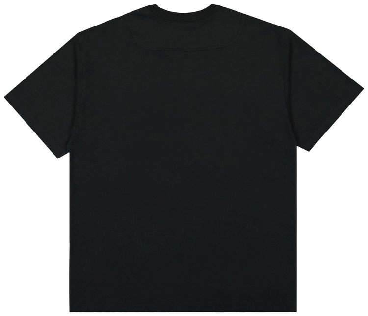 Stone Island Garment Dyed Embroidered Logo T Shirt Black