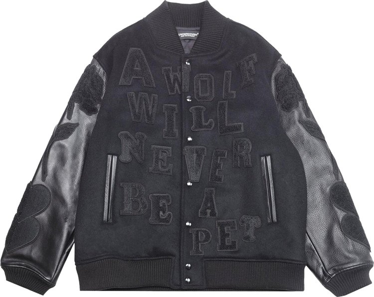 Undercover Chaos Balance Varsity Jacket Black