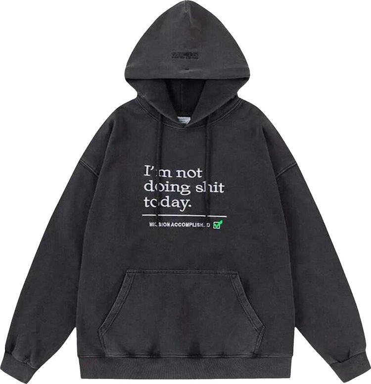 Vetements Not Doing Shit Today Hoodie 'Washed Black'