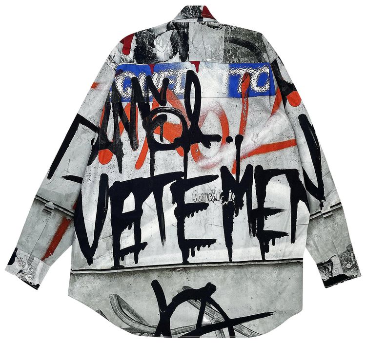 Vetements Graffiti Shirt Grey Graffiti Print