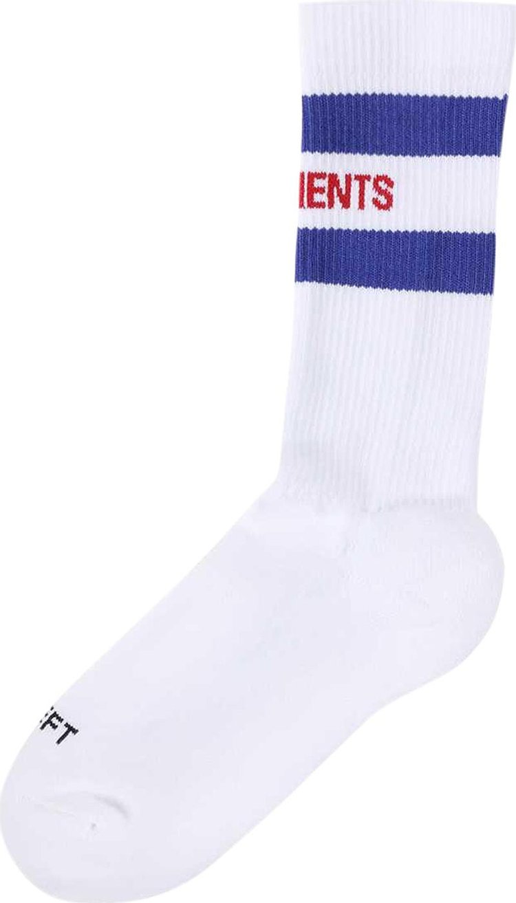 Vetements Iconic Logo Socks 'White/Navy'