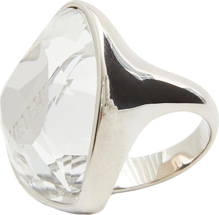 Vetements Crystal Heart Ring White