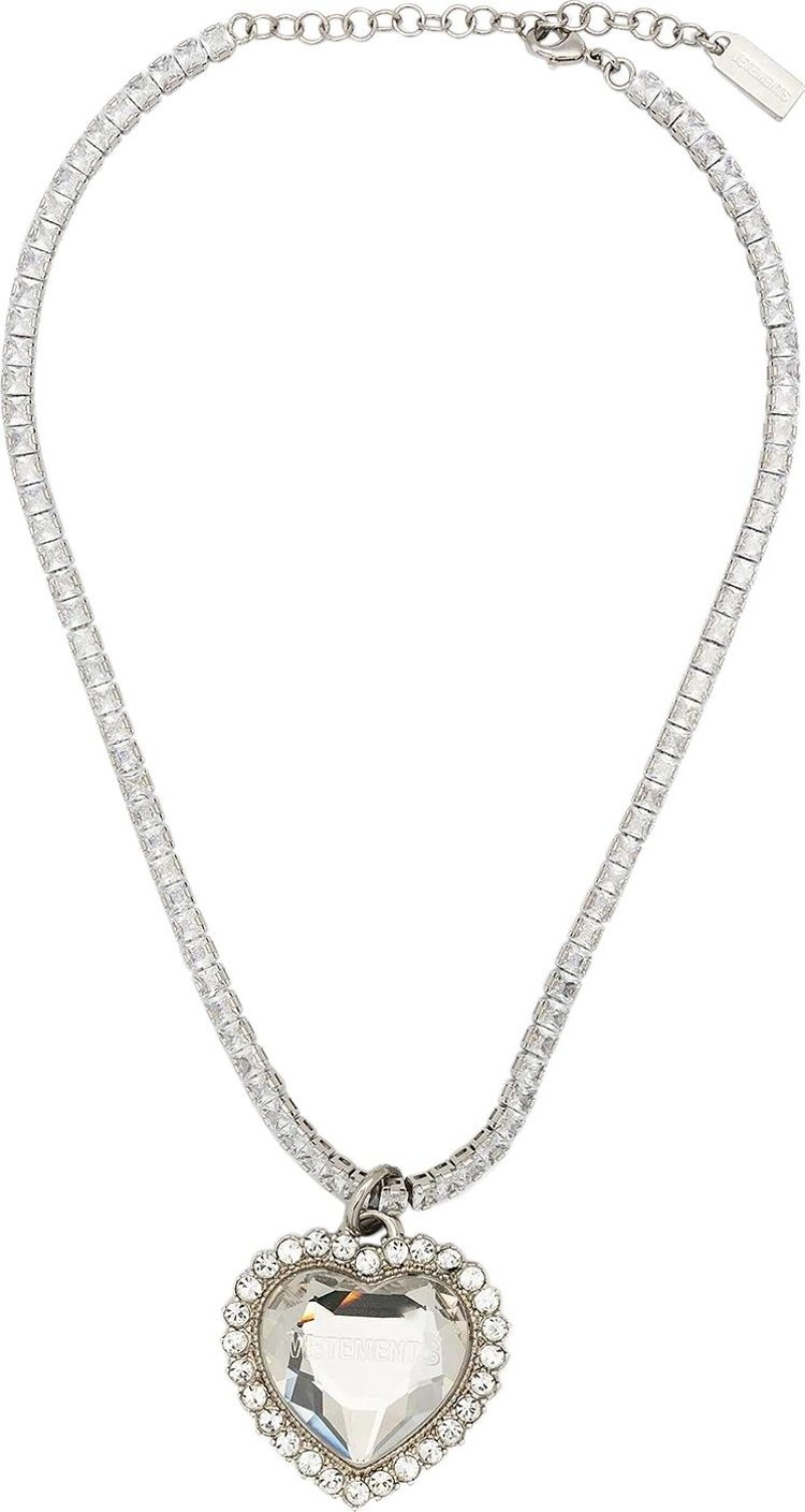 Vetements Crystal Heart Necklace 'Clear'