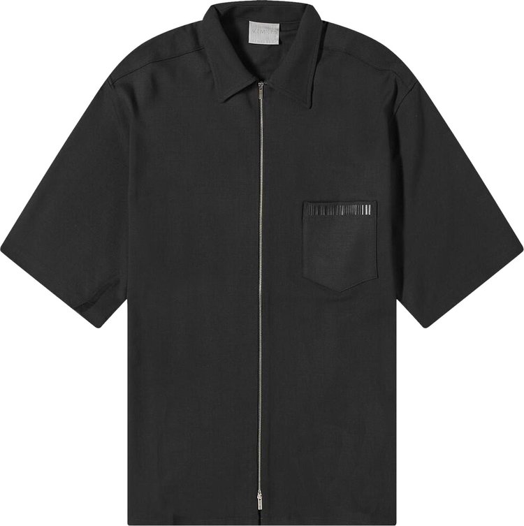 VTMNTS Zip Up Short-Sleeve Shirt 'Black'