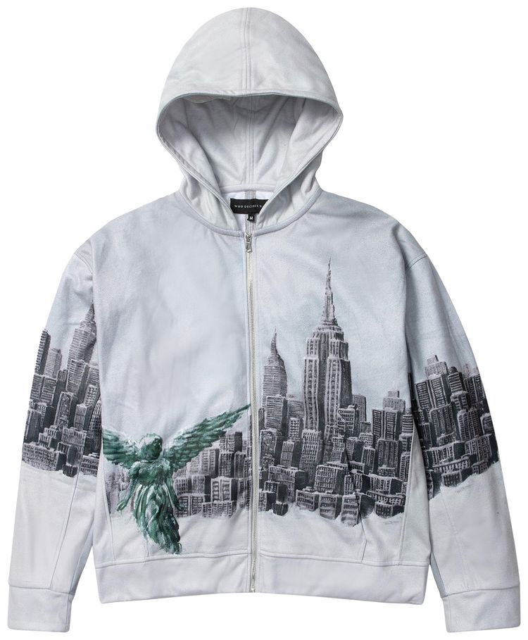 Who Decides War Angel Over The City Zip Up Blue