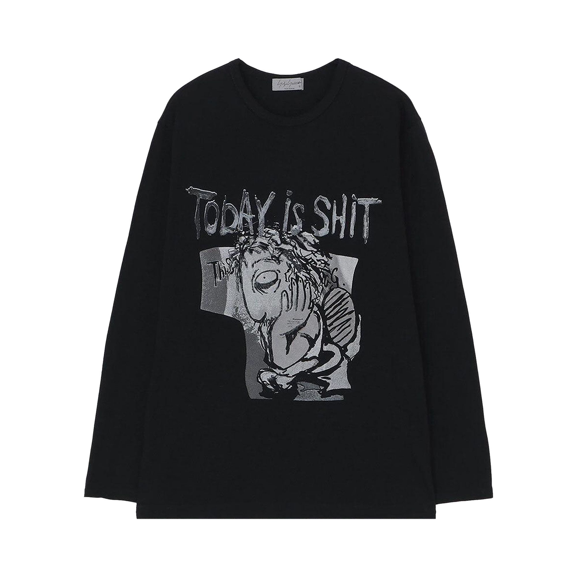 Buy Yohji Yamamoto Pigment Long-Sleeve T-Shirt 'Black' - HZ T74