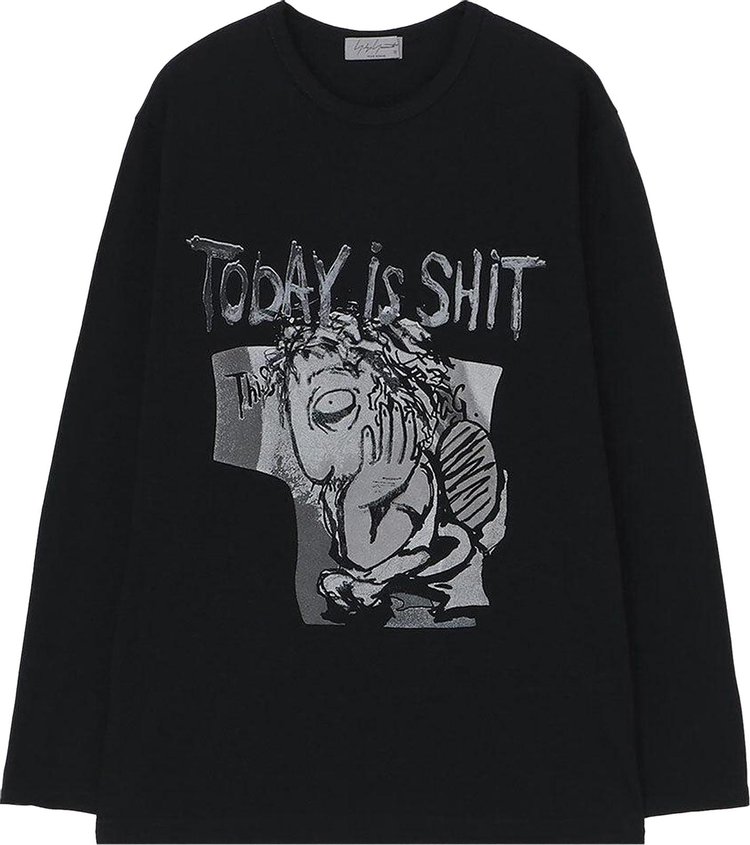 Yohji Yamamoto Pigment Long-Sleeve T-Shirt 'Black'