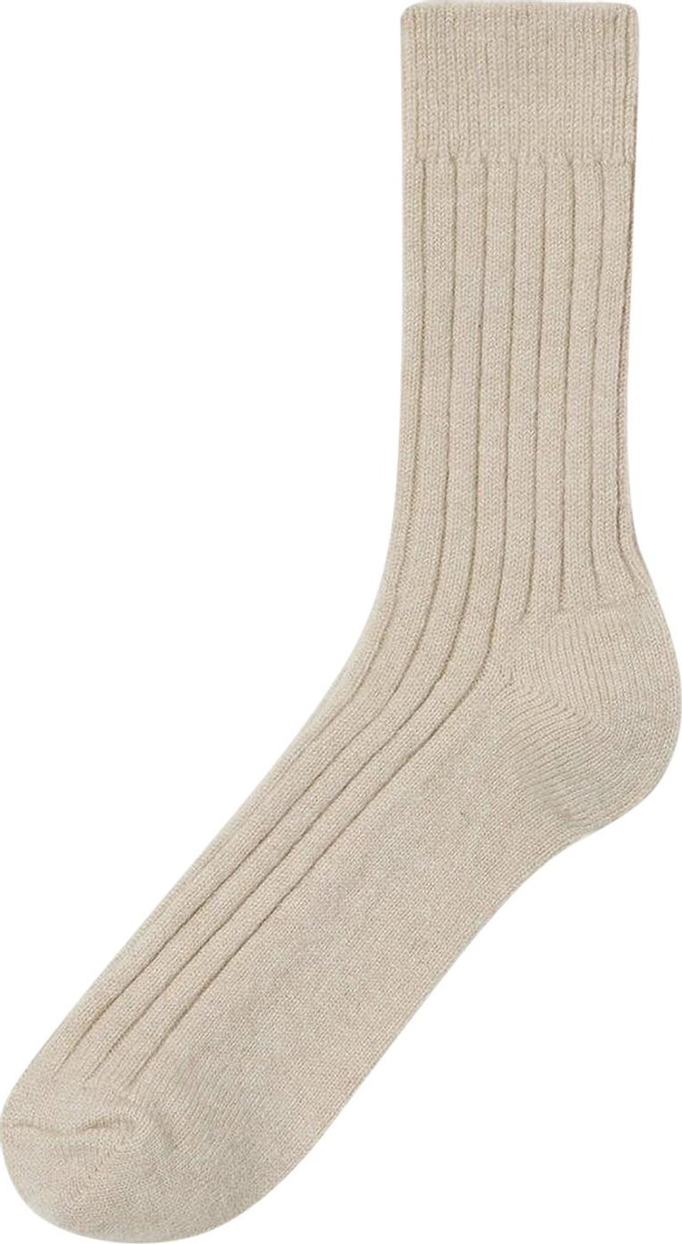 Auralee Cashmere Low Gauge Socks 'Beige'