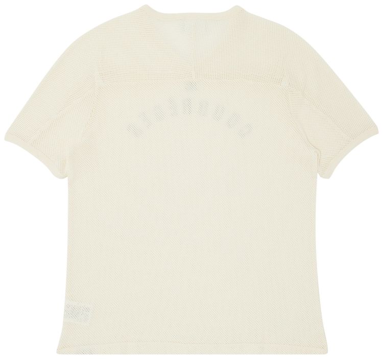 Courreges Baseball Printed Mesh T Shirt Natural