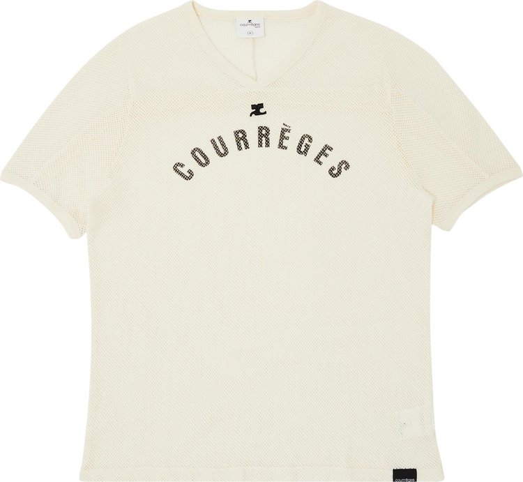 Courrèges Baseball Printed Mesh T-Shirt 'Natural'