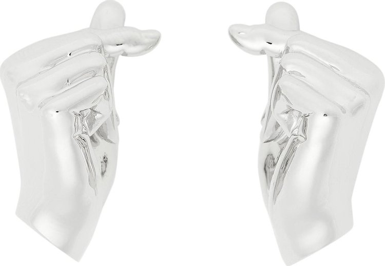 Y/Project Mini Finger Heart Earrings 'Silver'