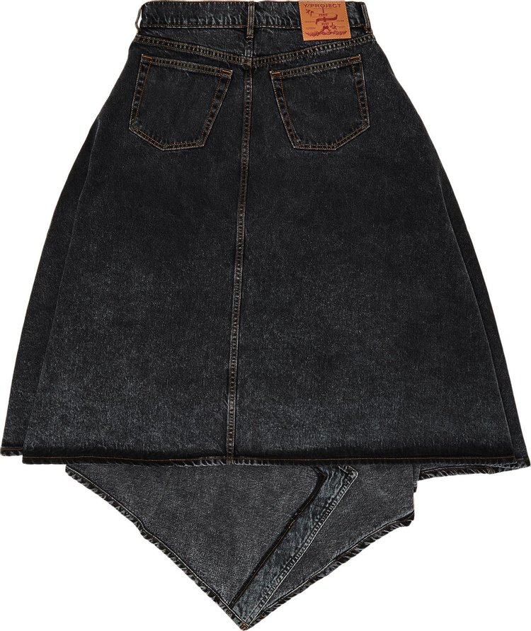 YProject Evergreen Cut Out Denim Skirt Vintage Black