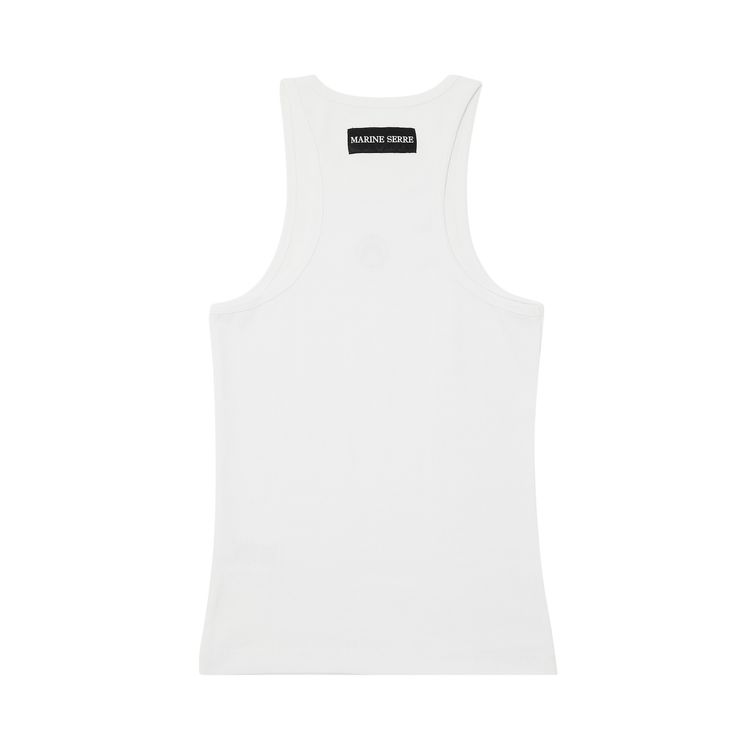Marine Serre Organic Cotton Rib 2X2 Tank Top White