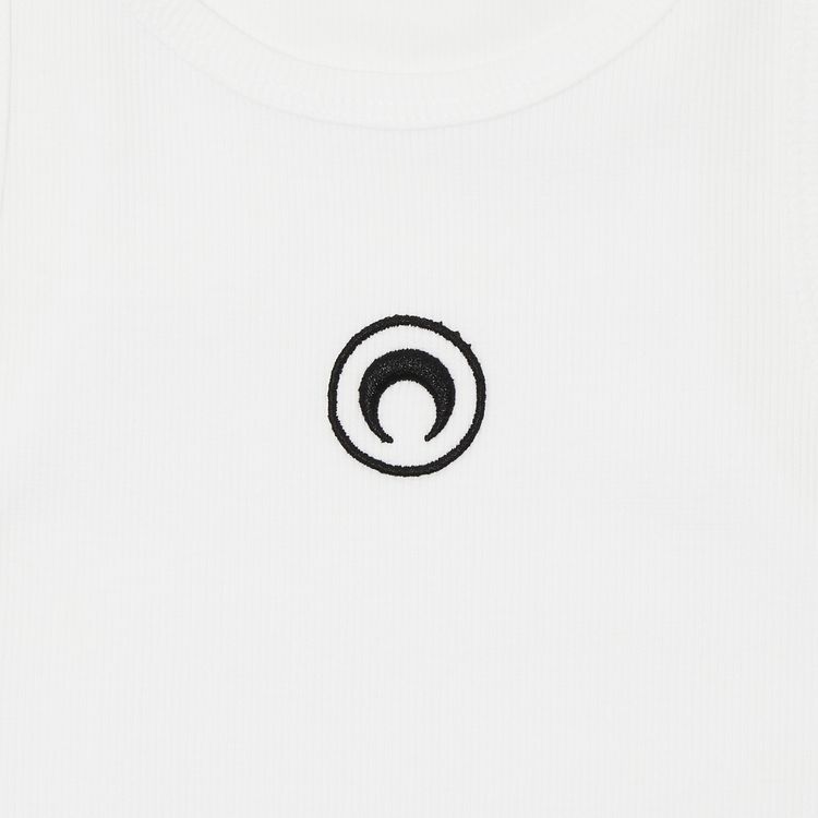 Marine Serre Organic Cotton Rib 2X2 Tank Top White