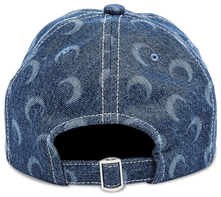 Marine Serre Regenerated Deadstock Denim Baseball Cap Blue Laser  Wash