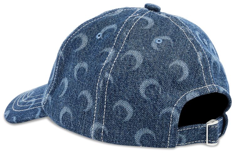 Marine Serre Regenerated Deadstock Denim Baseball Cap Blue Laser  Wash
