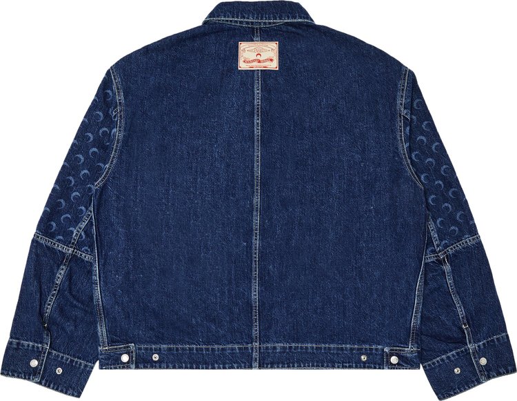 Marine Serre Deadstock Denim Boxy Jacket Blue