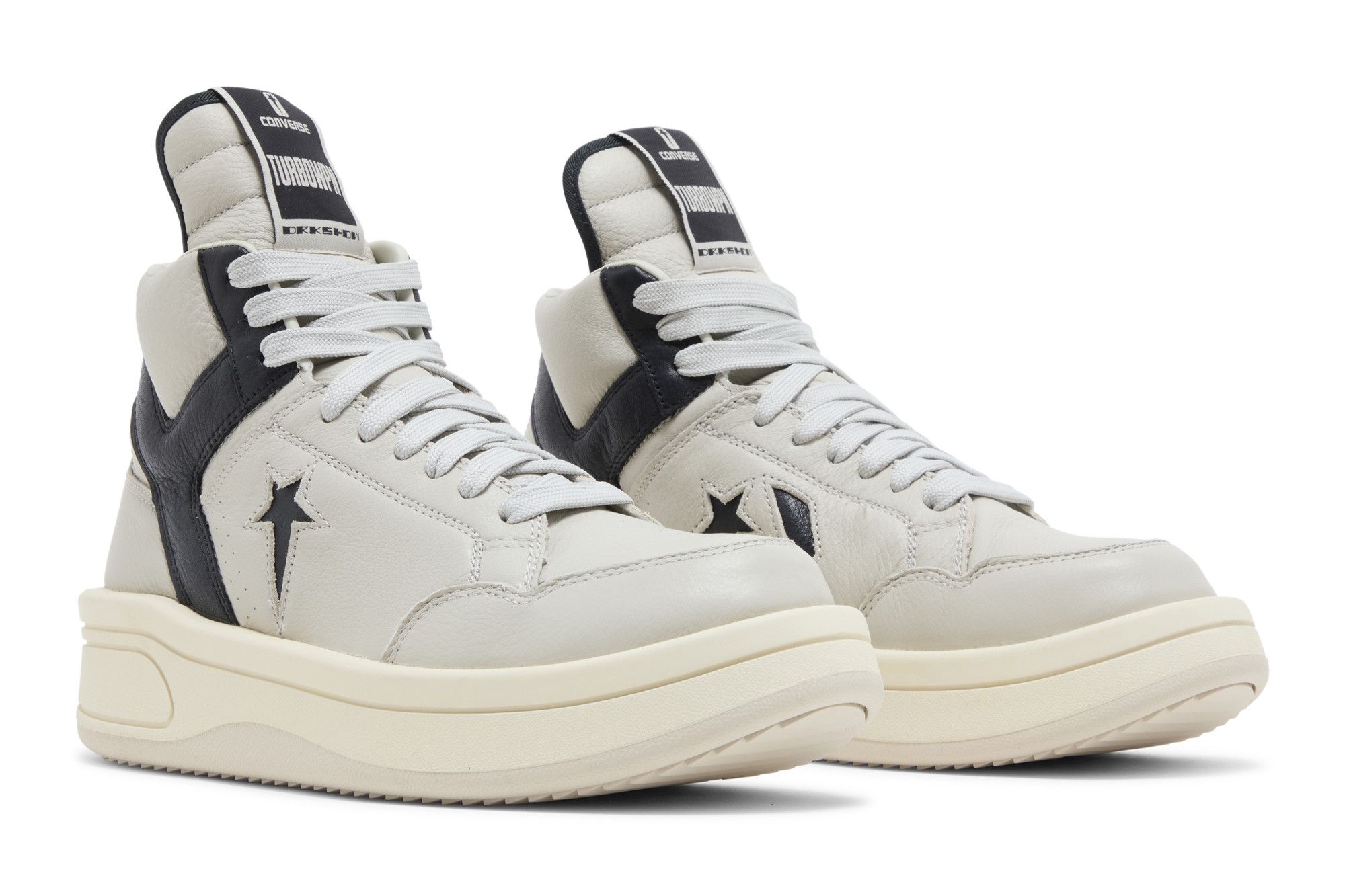 靴 CONVERSE DRKSHDW TURBOWPN OYSTER/BLACK Rick Owens DRKSHDW x Converse Turbowpn Ox Leather Shoes