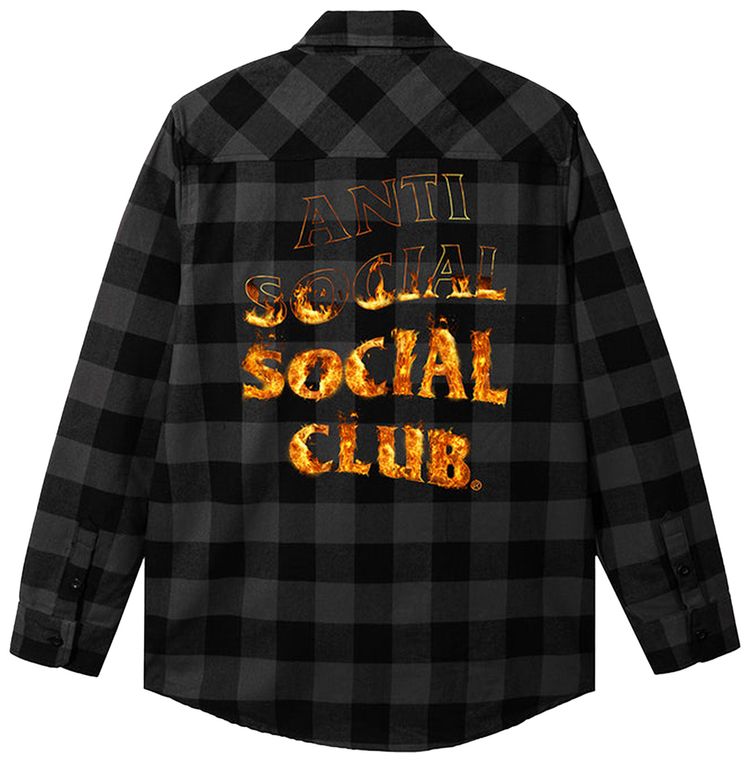 Anti Social Social Club A Fire Inside Flannel Black