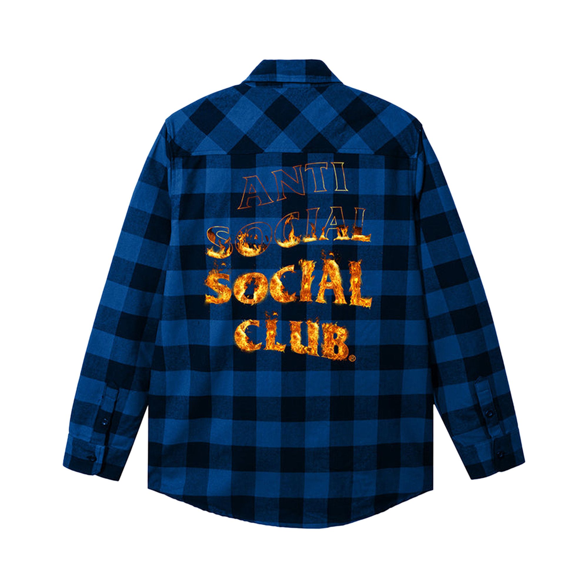 Size xxl Anti Social Social Club A Fire Inside Flannel Blue