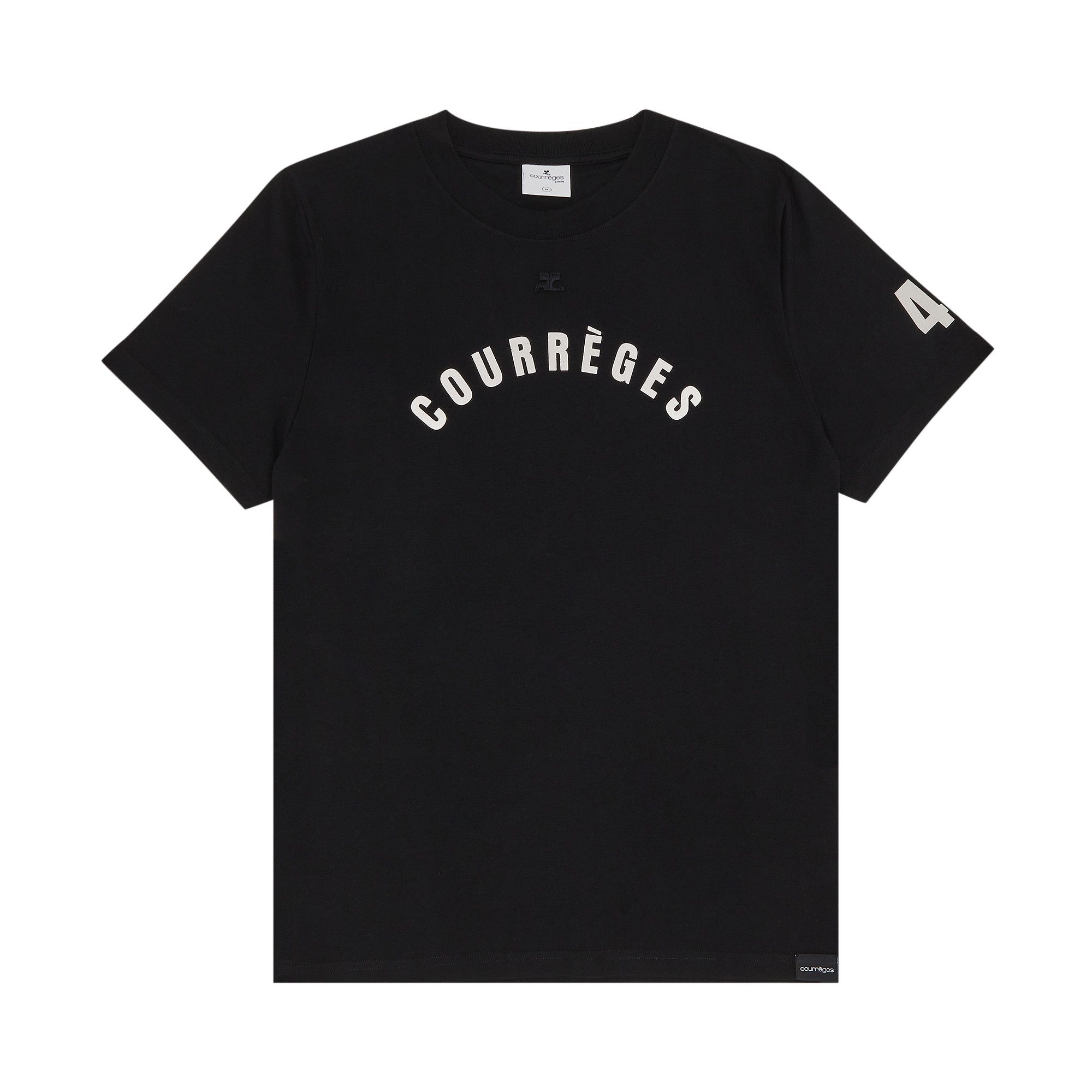 輝い Buy 'Black T-Shirt Printed Straight AC Courrèges トップス