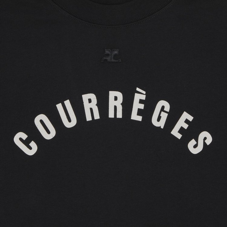 Courreges AC Straight Printed T Shirt Black