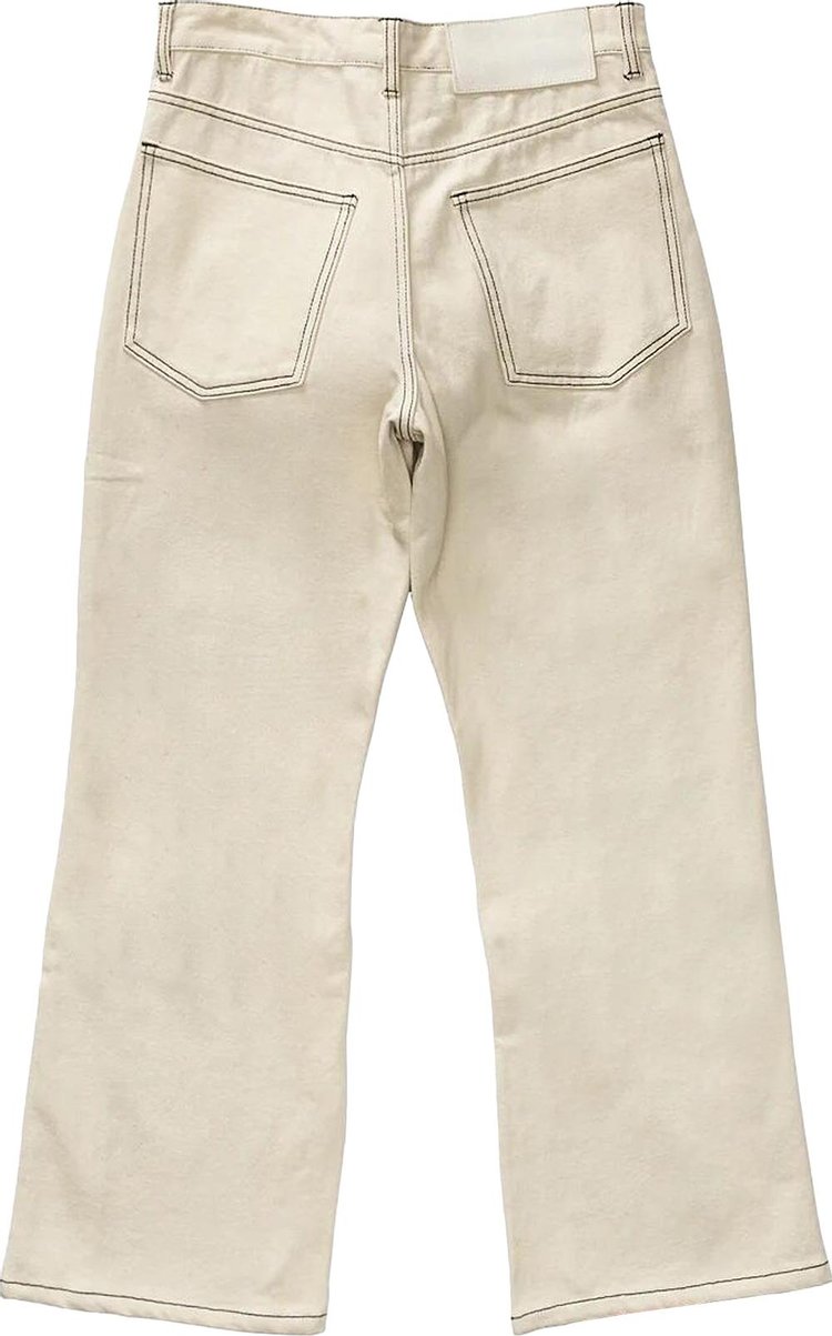 Glass Cypress Patchwork Semi Flare Denim Cream