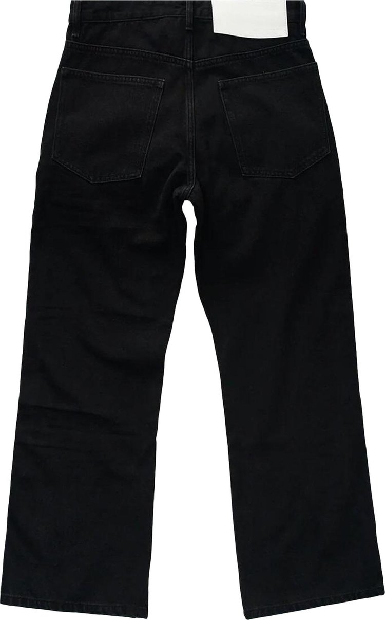 Glass Cypress Semi Flare Denim With Beads Black