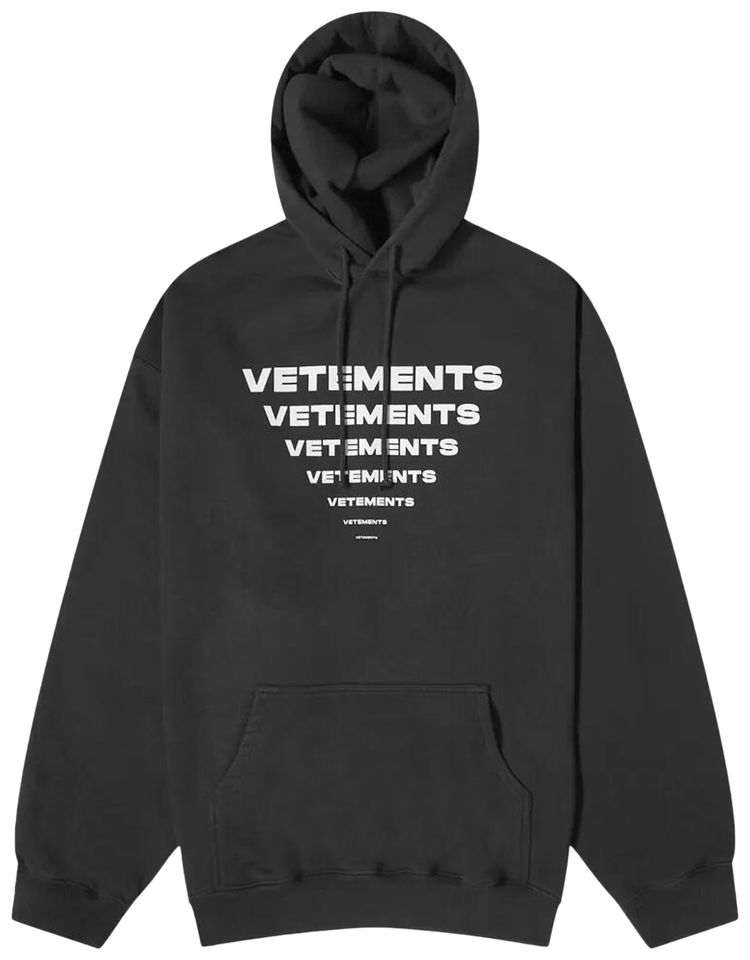 Vetements Pyramid Logo Hoodie Black