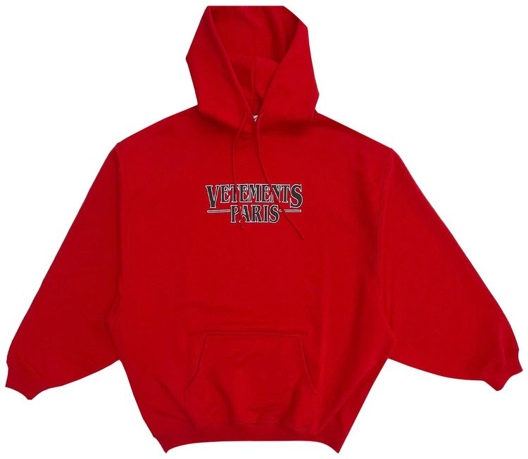 Vetements Paris Logo Hoodie Red