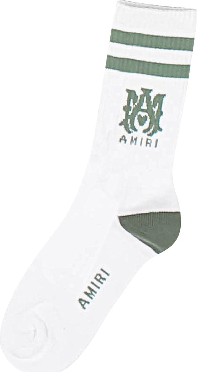 Amiri Striped Socks 'Military Green'